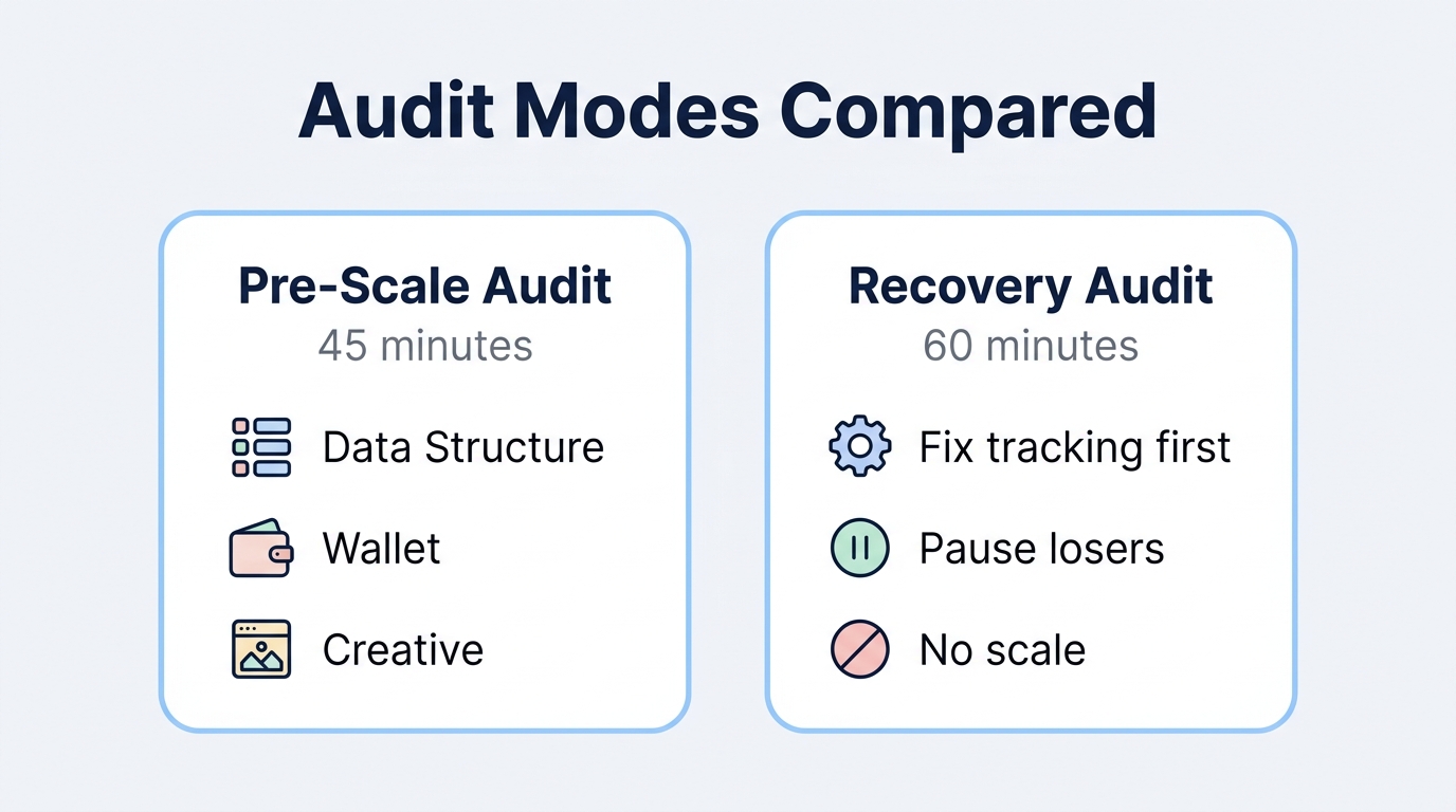 Pre-Scale vs Recovery audit modes compared