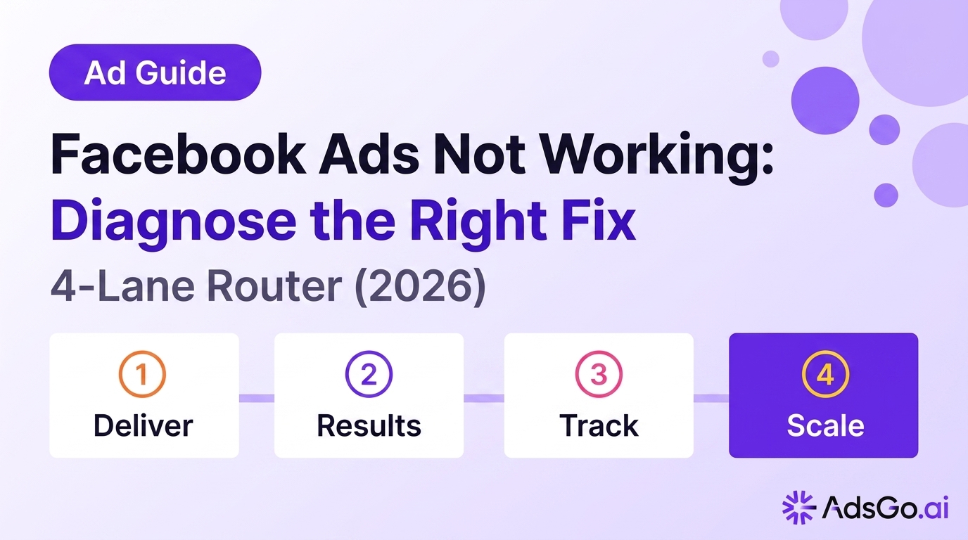 Facebook Ads Not Working? 4-Lane Fix Router (2026)