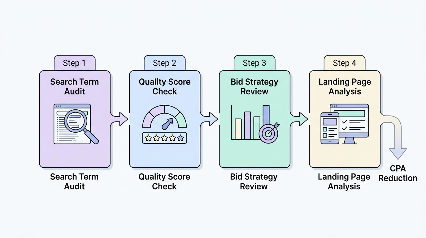 Google Ads CPA diagnosis framework: 4-step process to identify and fix waste